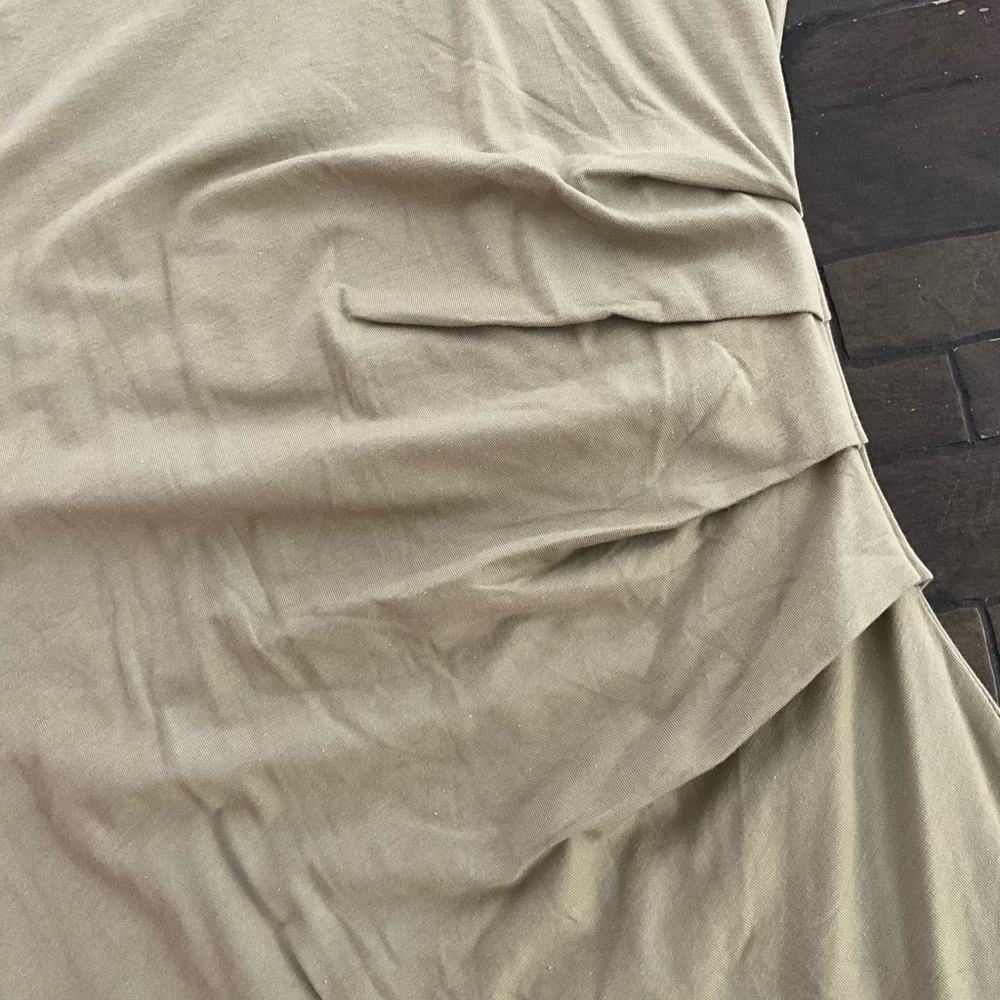 ATHLETA SHADOW OLIVE SLEEVELESS RUCHED BODYCON DELLA DRESS - Picture 6 of 8